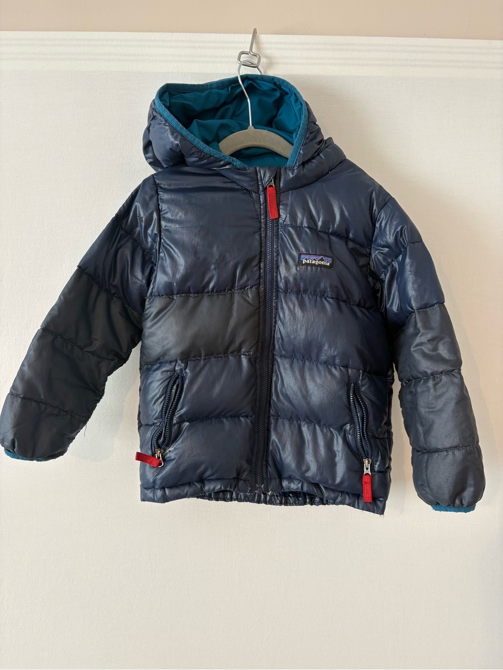 Patagonia Kids/Toddler Navy Blue Hooded Puffer Jacket